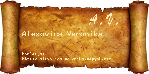 Alexovics Veronika névjegykártya